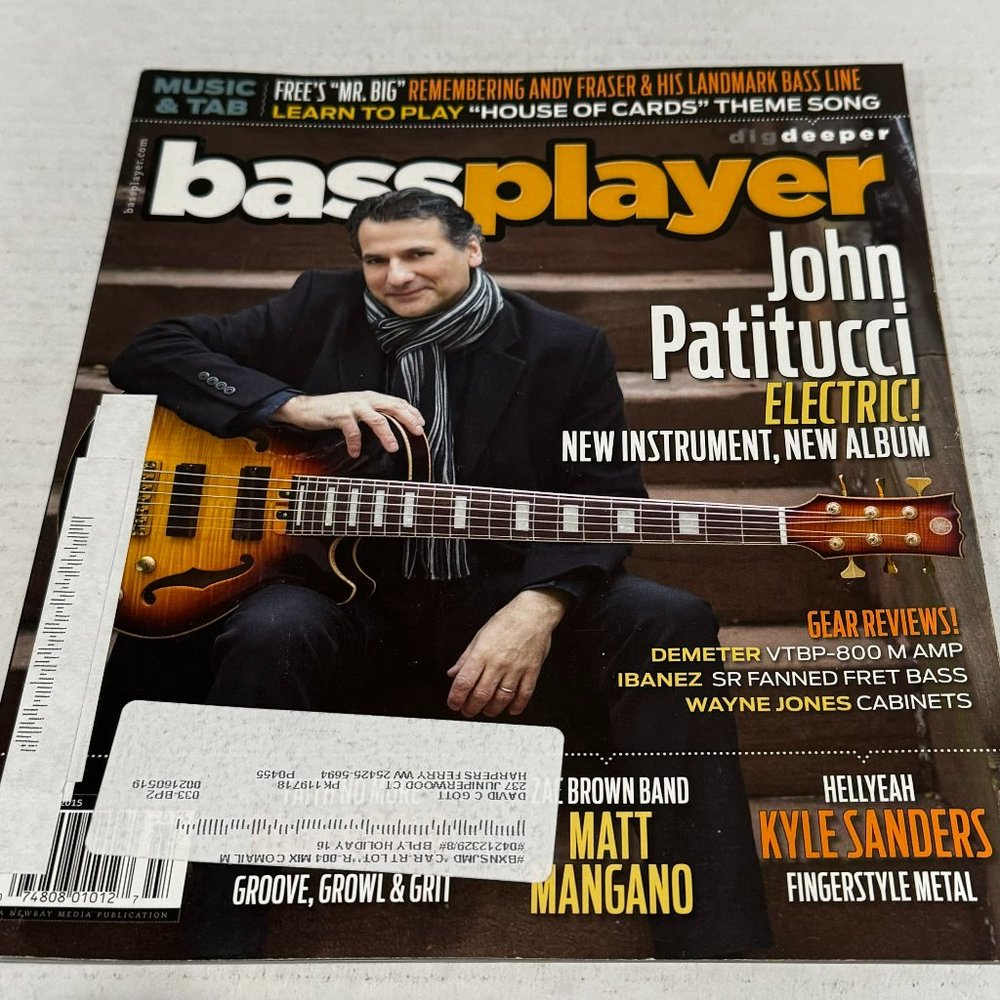 Bass Player Magazine - John Patitucci / Billy Gould / Kyle Sanders - July 2015